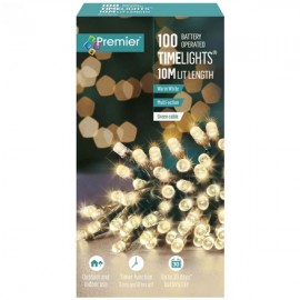 100 Battery Operated LED Timer lights | Warm White