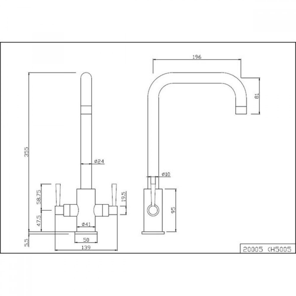 Don Twin Lever Sink Mixer Chrome