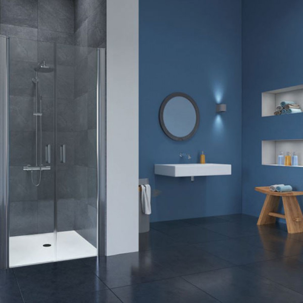 Flair Frameless Saloon Door Silver | Various Sizes
