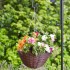 14'' Chestnut Faux Rattan Hanging Basket