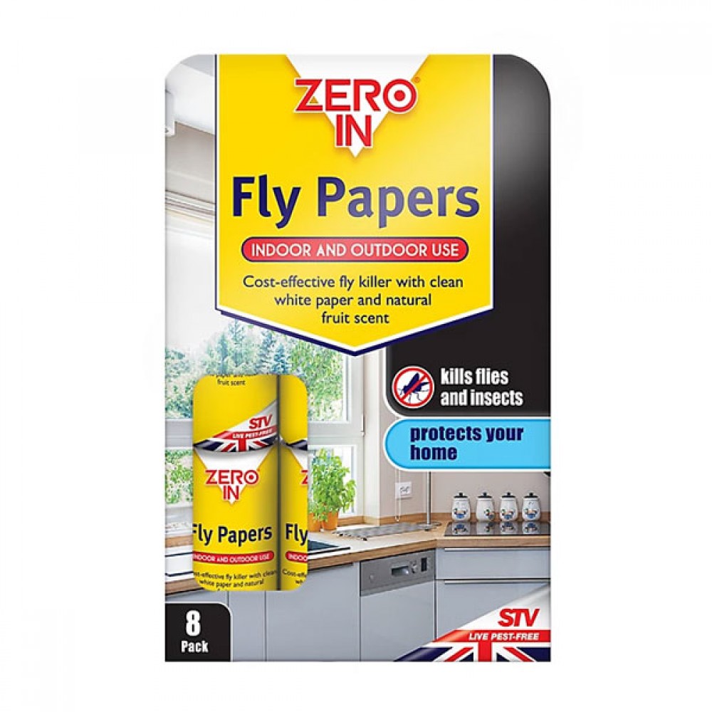 Zero In Fly Papers 8pack | ZER878