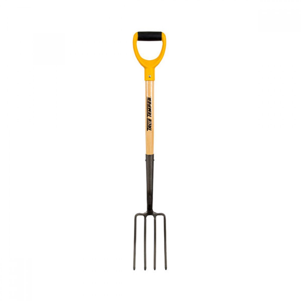 True Temper Border Fork D Grip Wooden Handle