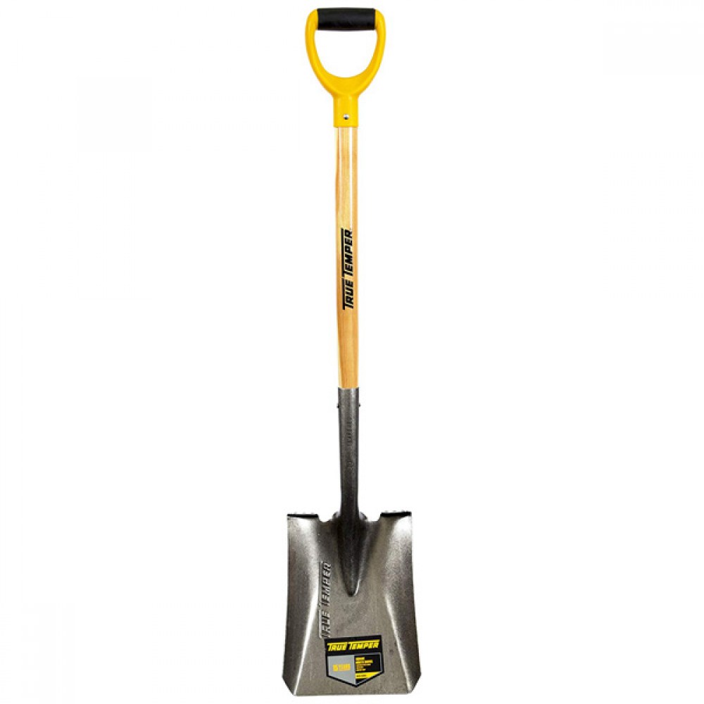 True Temper Square Mouth Shovel With Wooden Handle