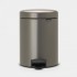 Brabantia Newlcon Pedal Bin Platinum 5ltr | 11 26 83