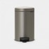 Brabantia Newlcon Pedal Bin Platinum 12ltr |11 36 28