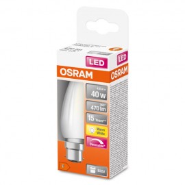 Osram B22 BC Candle|Frosted LED|40W|470L|Dimmable