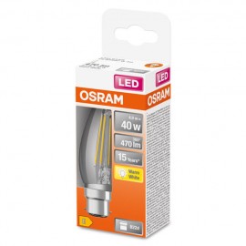 Osram B22 Candle Clear|LED|40W(4W)|470L|Non-Dimmable
