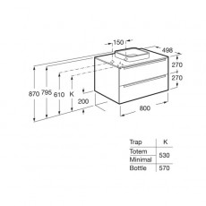 Inspira 800mm 2drawer white | A857001806