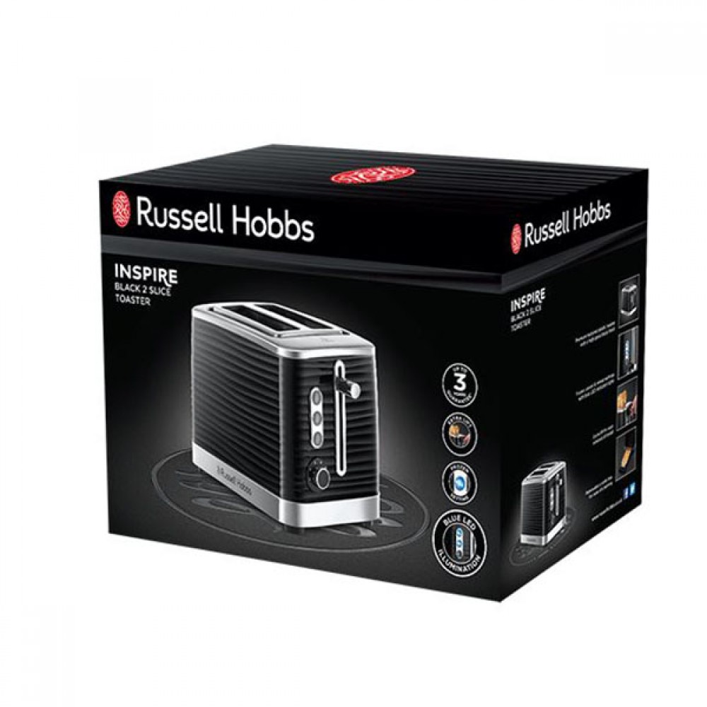 Russell Hobbs Inspire 2 Slice Toaster Black | 24371