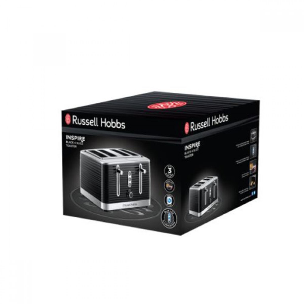 Russell Hobbs Inspire 4 Slice Toaster Black | 24381