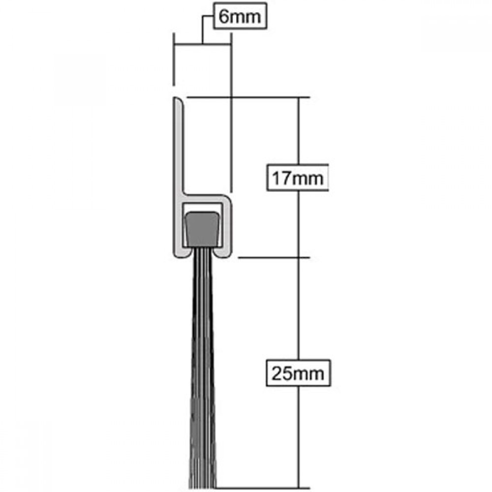 Brush Bottom Door Seal | 914mm | Colour Options