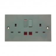 Powermaster 2 Gang Switched Socket With Neon Lights | 1372-24
