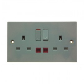 Powermaster 2 Gang Switched Socket With Neon Lights | 1372-24