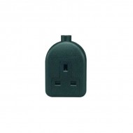 Powermaster 1 Gang Black Rubberised Trailing Socket | 1738-04