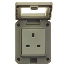 Powermaster 1 Gang Outdoor Damp Proof Single Socket | 1393-04