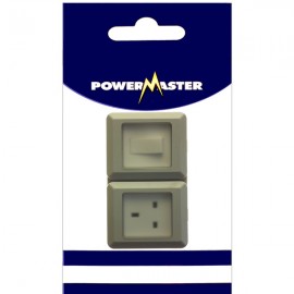 Powermaster 1 Gang Outdoor Damp Proof Switch & Single Socket | 1822-10