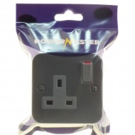 Powermaster 1 Gang 13amp Switched Metalclad Single Socket | 1798-02