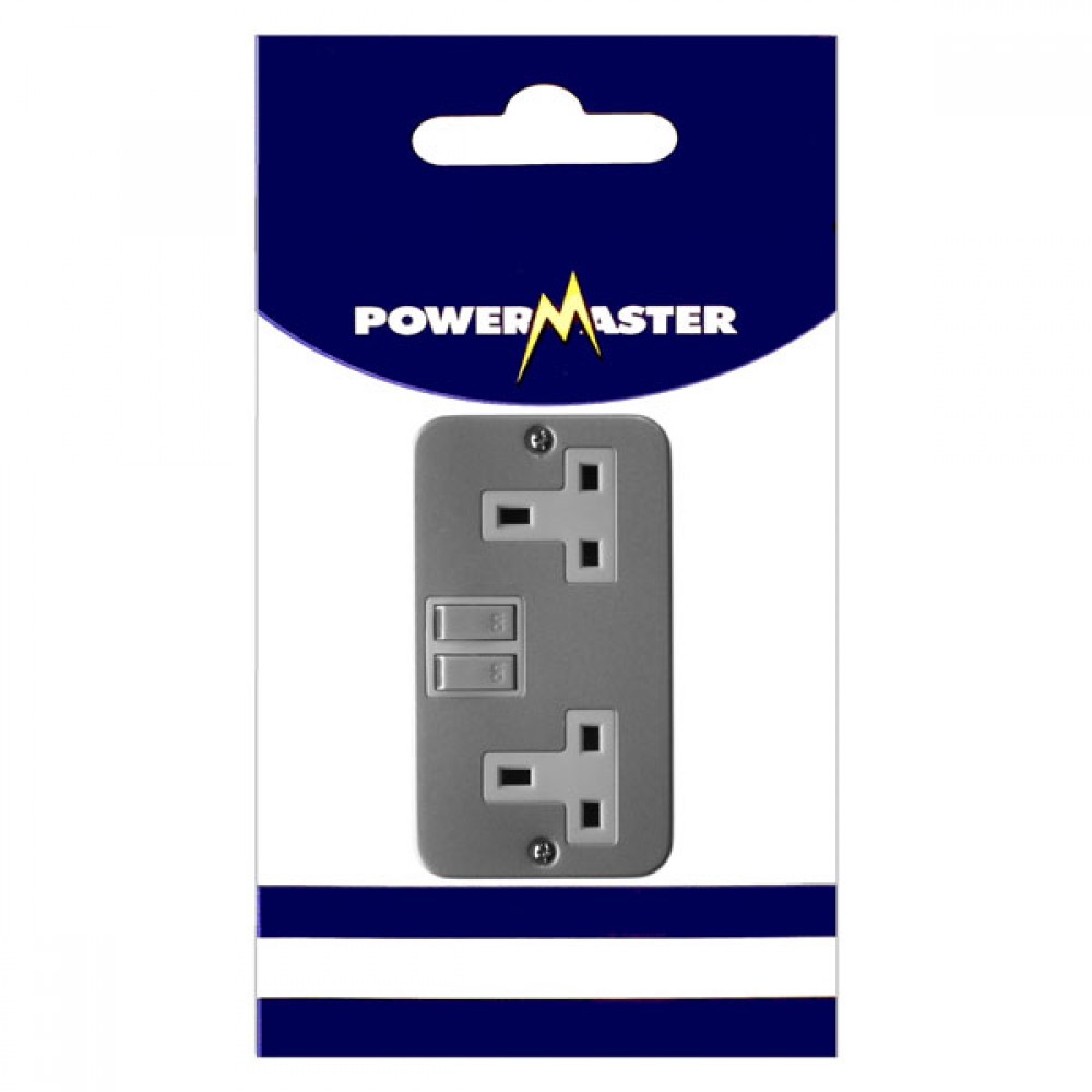 Powermaster 2 Gang Switched Metal Clad Socket | 1798-04
