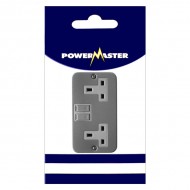 Powermaster 2 Gang Switched Metal Clad Socket | 1798-04