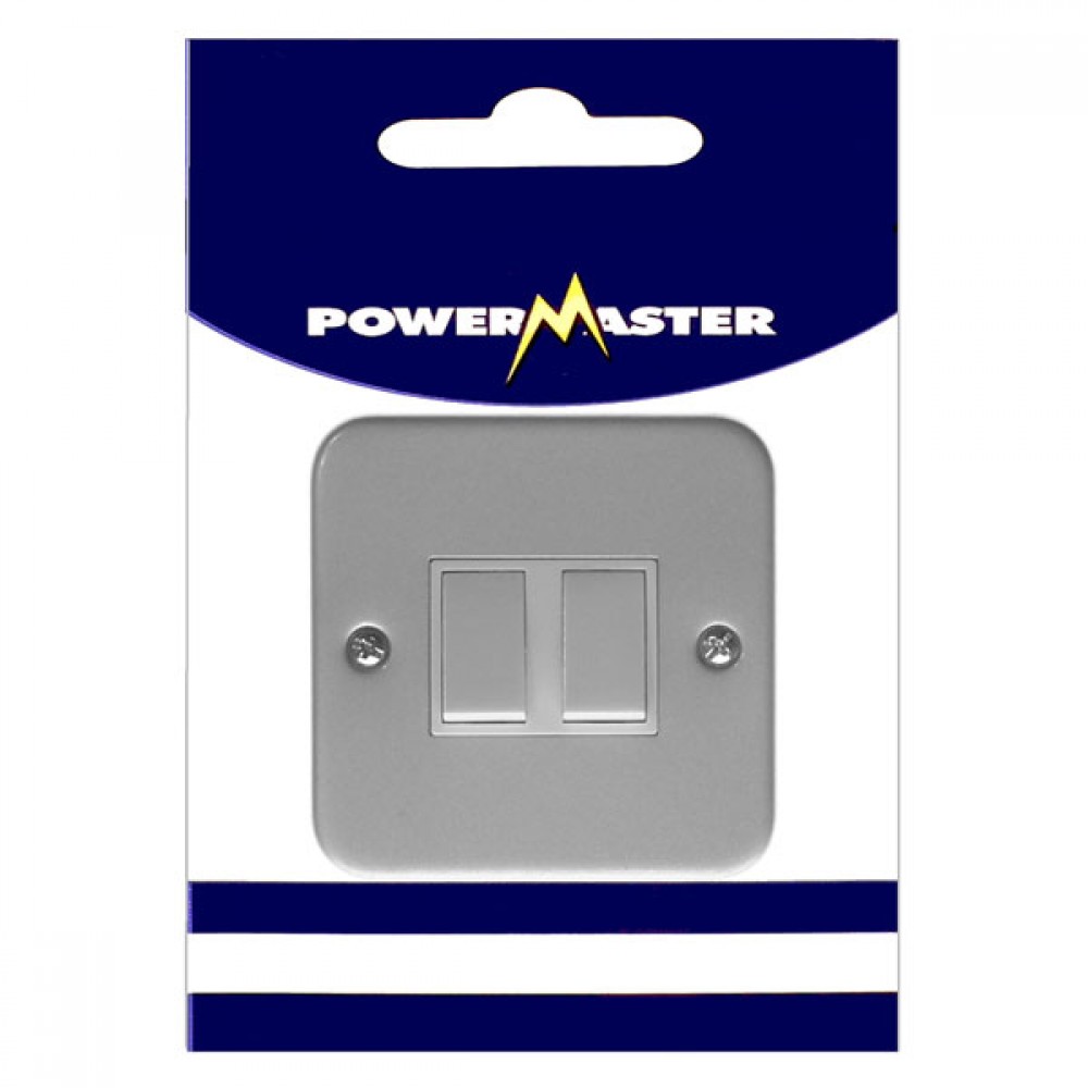 Powermaster 2 Gang 2 Way 10amp Metalclad Light Switch | 1798-08