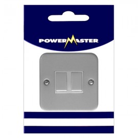 Powermaster 2 Gang 2 Way 10amp Metalclad Light Switch | 1798-08