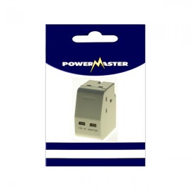 Powermaster 3 Way Adaptor With 2 USB Ports | 1796-14