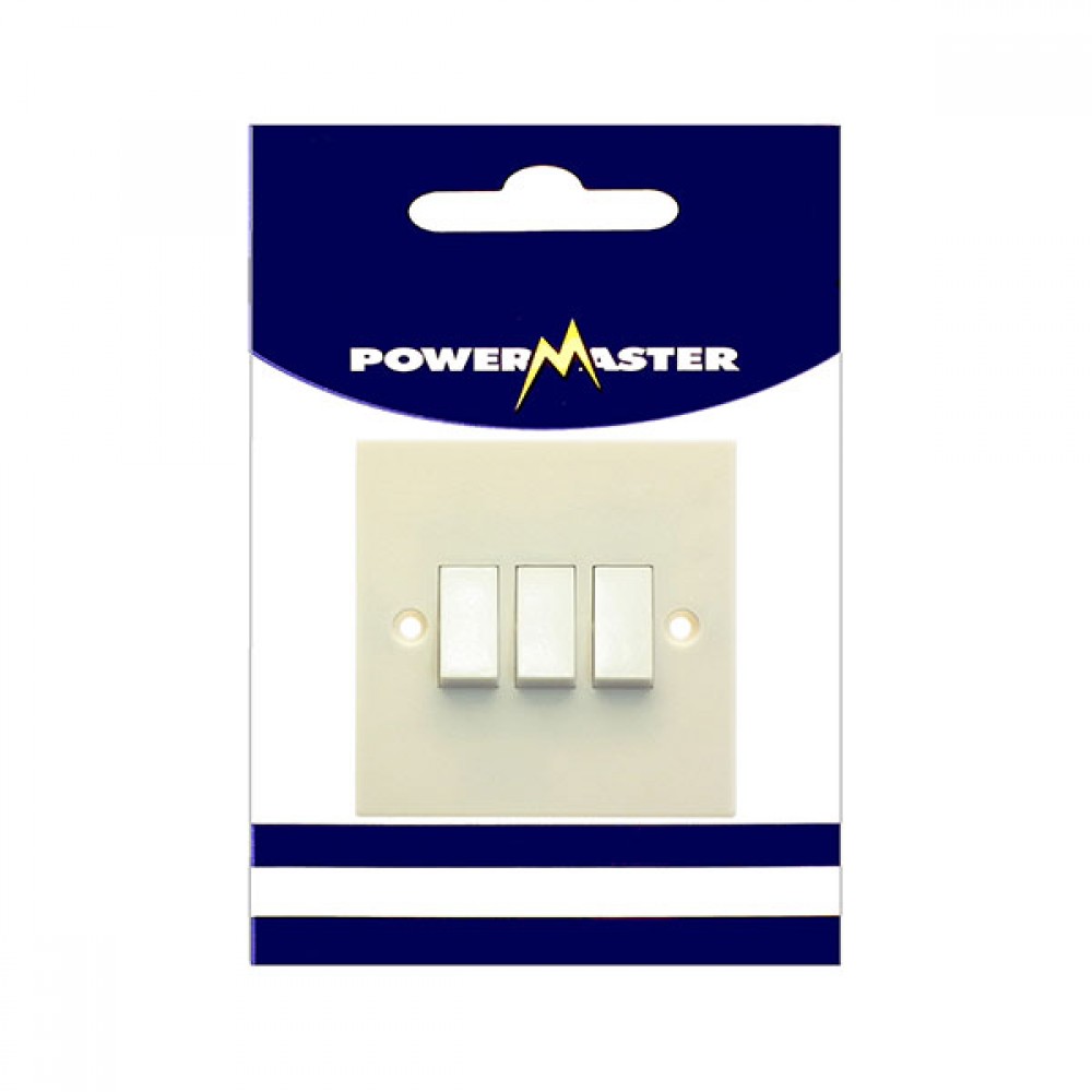 Powermaster 3 Gang 2 Way Light Switch | 1434-04