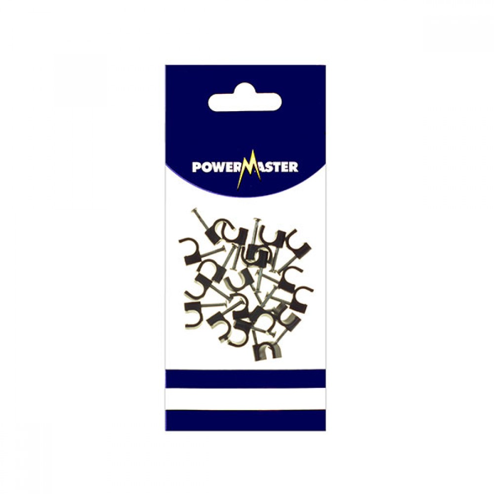 Powermaster 7mm Cable Clips Black (20) | 1754-16