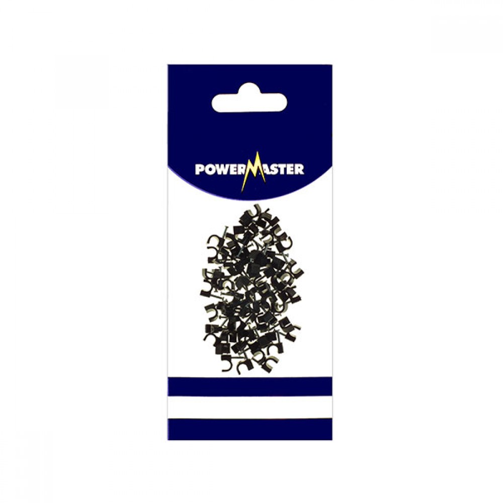 Powermaster 7mm Cable Clips Black (100) | 1754-22