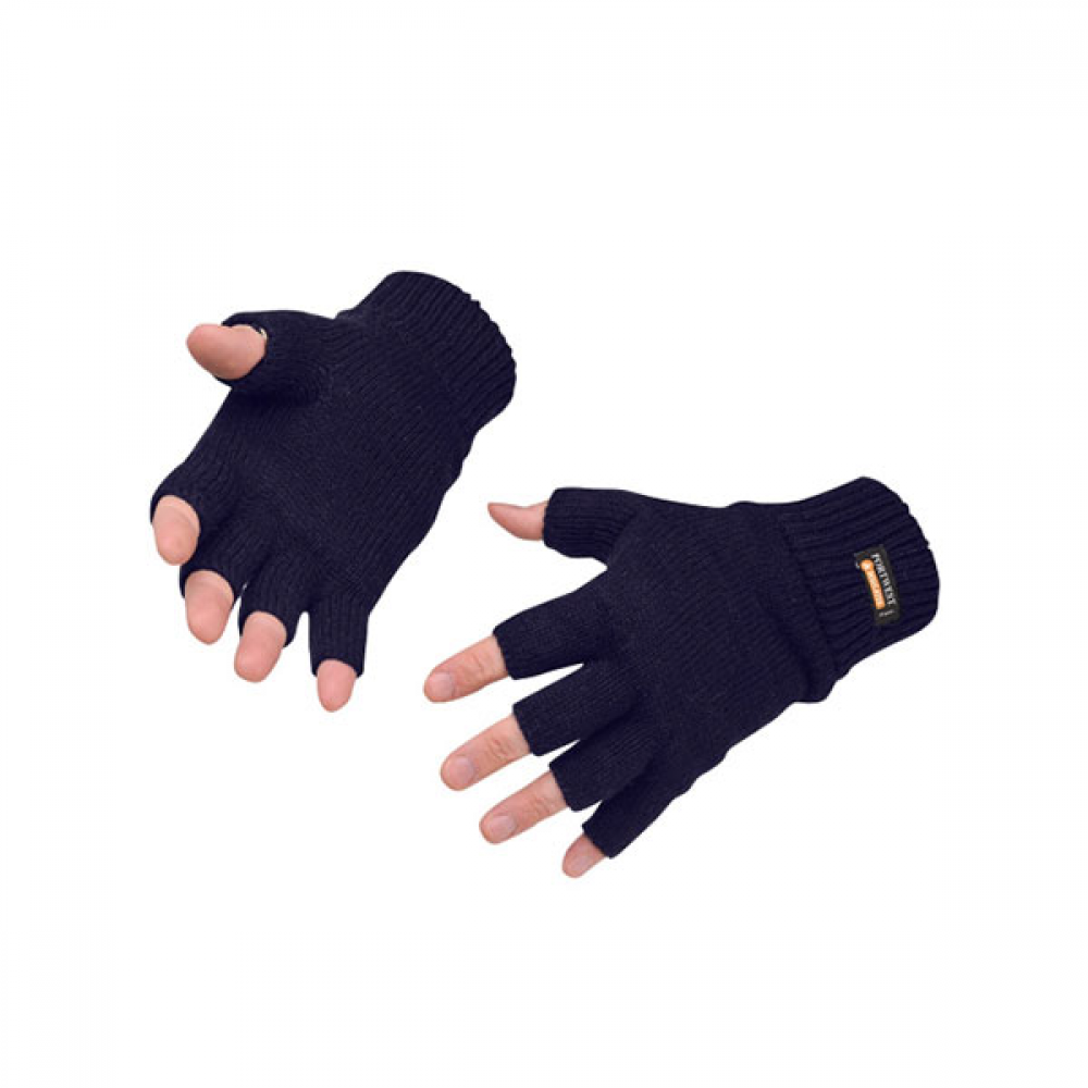 Portwest Knitted Fingerless Gloves Navy