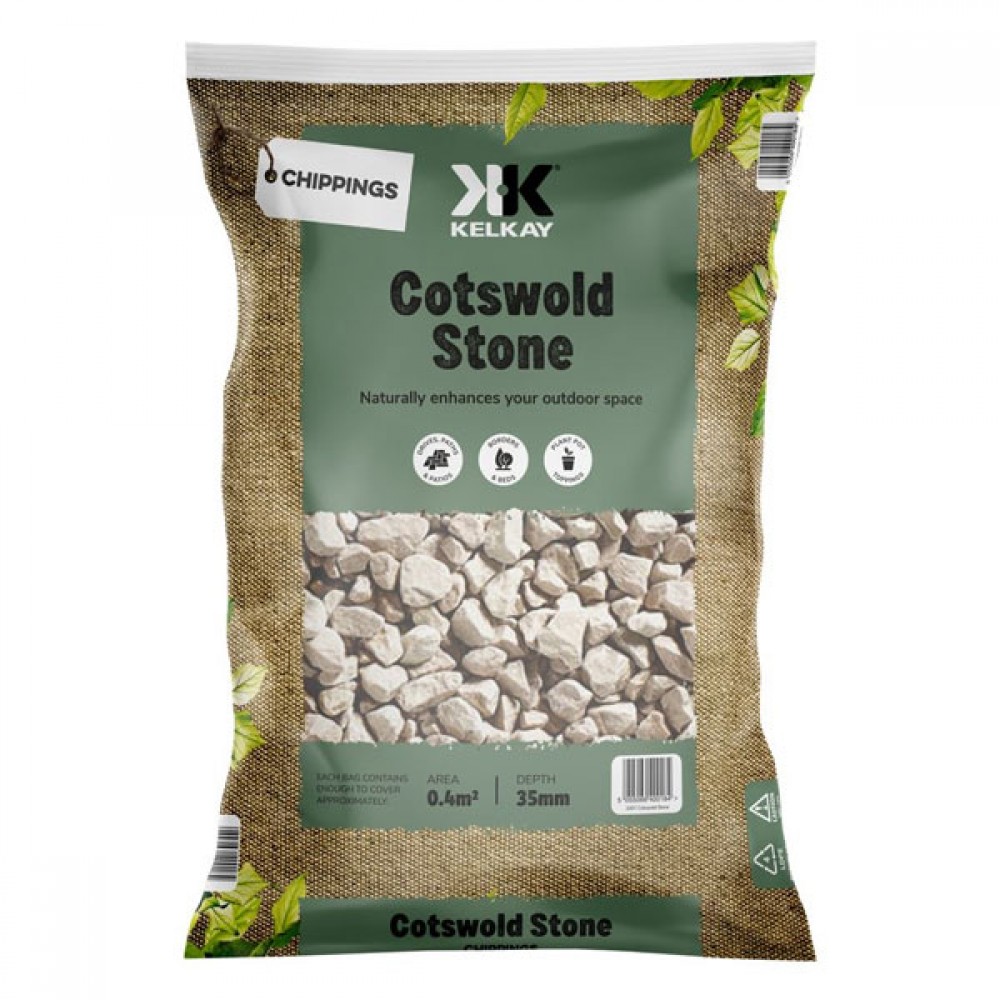 Kelkay Cotswold Stone Chippings 14-26mm | Large Pack (0.4 Sq M)