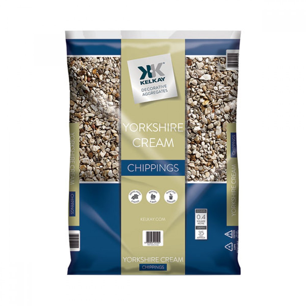 Kelkay Yorkshire Cream Stone Chippings 15-25mm | Large Pack (0.4 Sq M)
