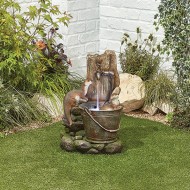 Playful Otters Water Fountain