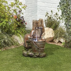 Playful Otters Water Fountain