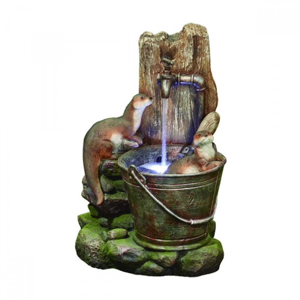Playful Otters Water Fountain