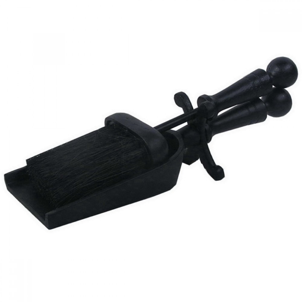 Castle Living Ball Hearth Tidy Brush & Shovel Black | CL405347