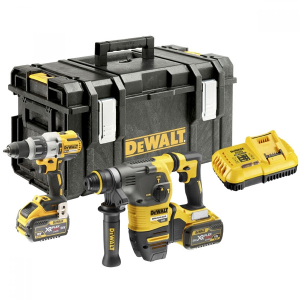 Dewalt 54v Xr Flexvolt Sds + Combi Drill | DEWDCK2033X2 
