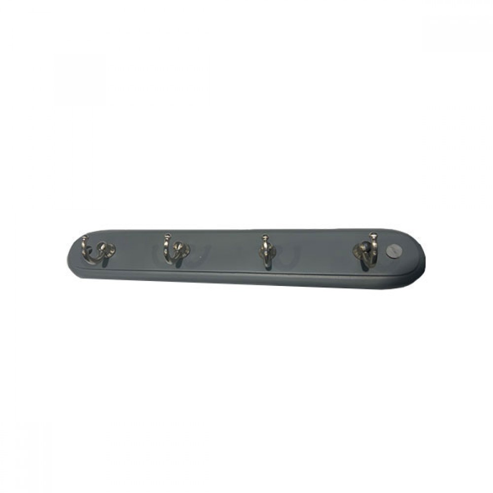 Harcourt 4 Satin Nickel Hook Key Hanger Grey Board