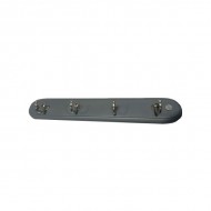 Harcourt 4 Satin Nickel Hook Key Hanger Grey Board