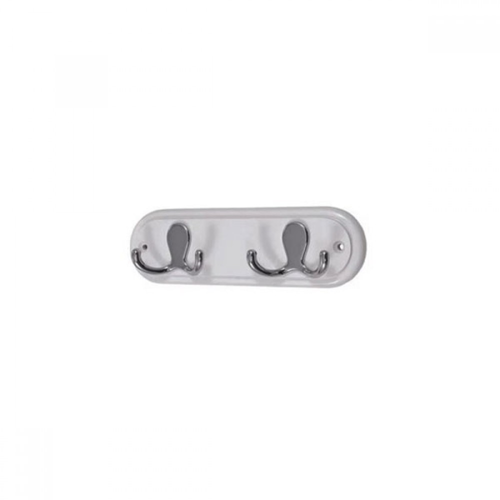 Harcourt 2 Dual Hooks Grey Board Satin Nickel Hooks