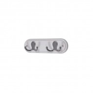 Harcourt 2 Dual Hooks Grey Board Satin Nickel Hooks