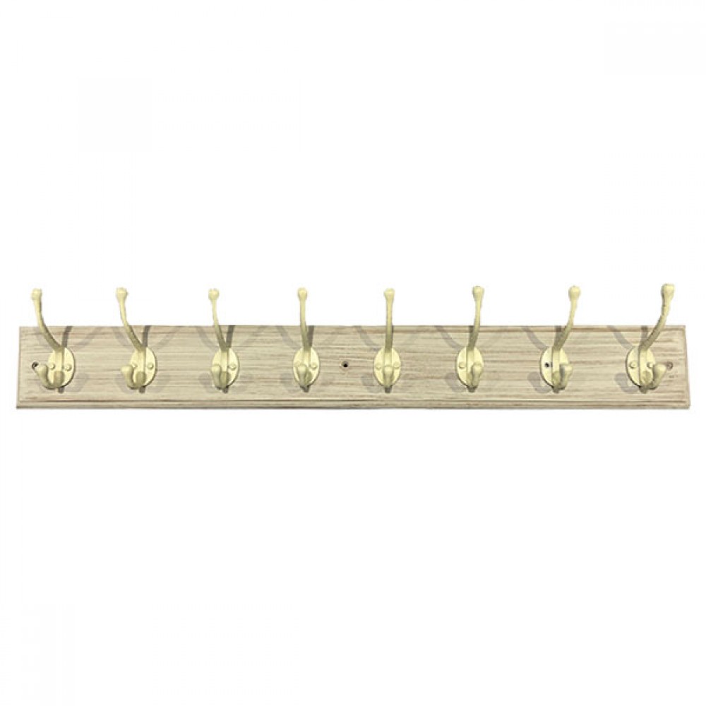 Harcourt Long 8 Cream Hooks Distressed Board