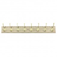 Harcourt Long 8 Cream Hooks Distressed Board