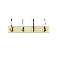 Harcourt 4 Antique Brass Hooks Ivory Board