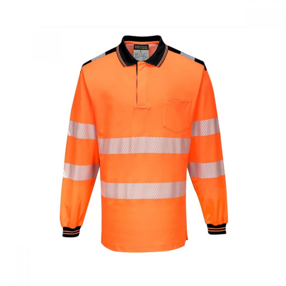Portwest Long Sleeved Hi-vis Polo