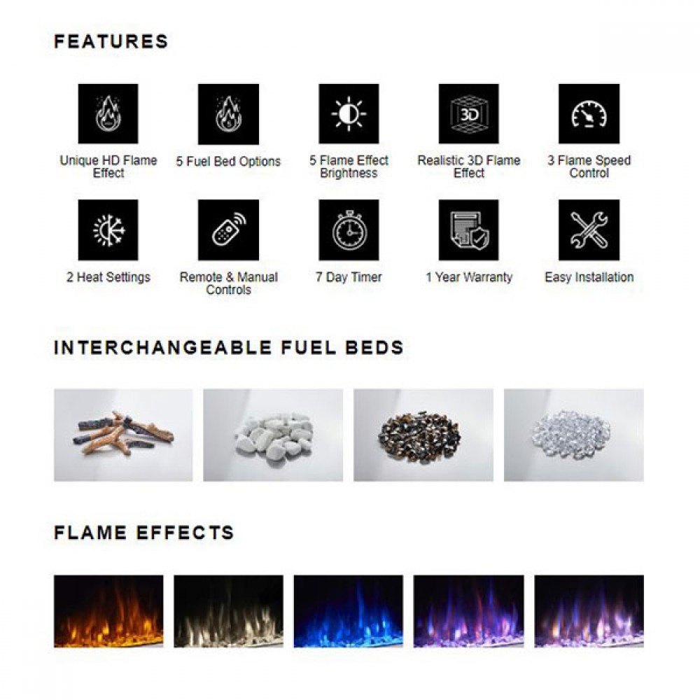 Bespoke 890mm HD+ Electric Fire 