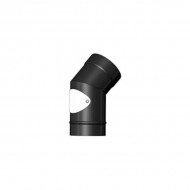 System 7 125mm 45 Degree Bend With Cleaning Door | Enamel Black