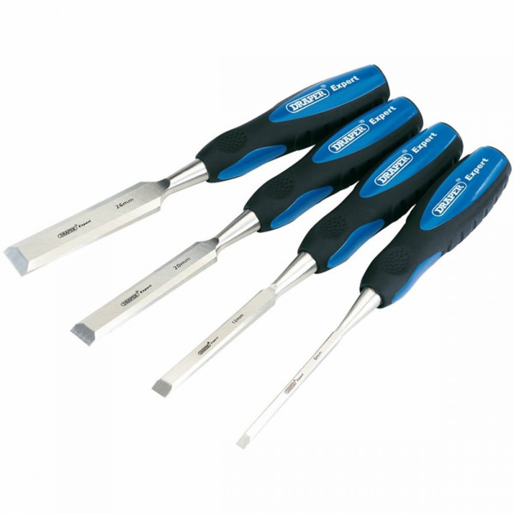 Draper Soft Grip Bevel Edge Wood Chisel Set | 150mm | 4 Piece | 89726