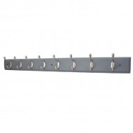 Harcourt 8 Hook Coat & Hat Hook Rail Grey Board