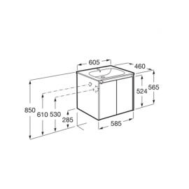 Strata 535mm Basin & Full Pedestal 1th | Pb011p